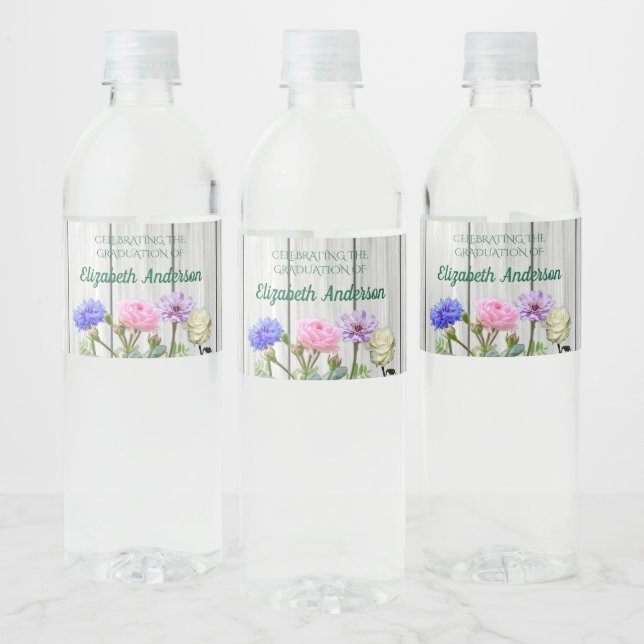 Abschlussgartenparty Wasserflaschenetikett (Flaschen)