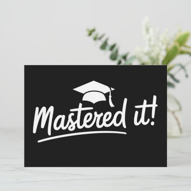 Abschlussgeschenk für den Master-Abschluss Meister Einladung (Stehend Vorderseite)