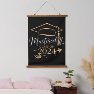 Abschlussgeschenke für sie, die es geschafft haben wandteppich mit holzrahmen