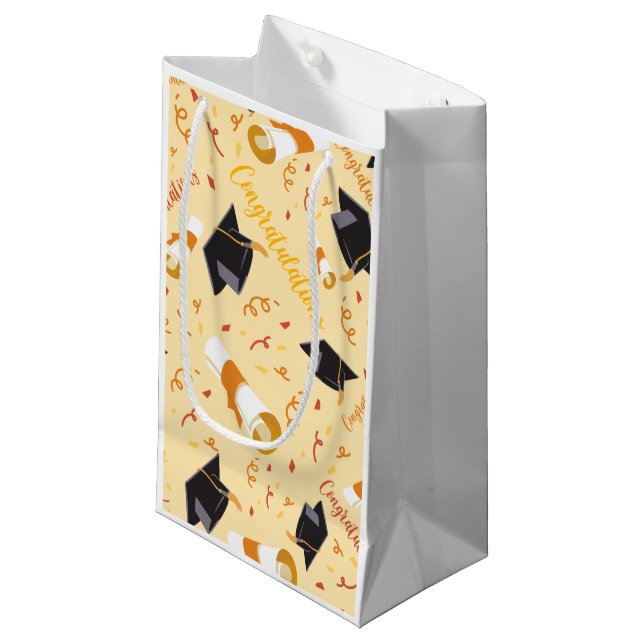 Abschlussglückwünsche Kleine Geschenktüte (Vorderseite Schrägansicht)