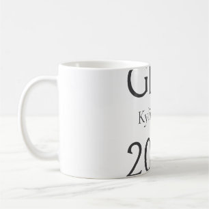 Abschlussjahr 20XX fett gedruckter Name einfache A Kaffeetasse