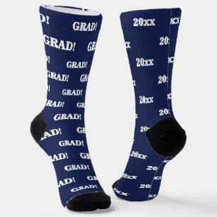 Abschlussjahr Navy Blau Weiß Socken