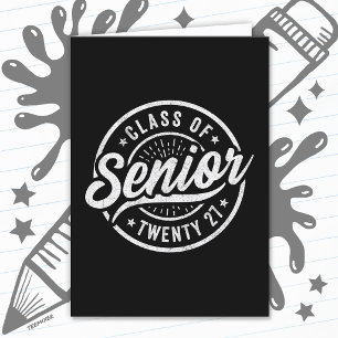 Abschlussjahr Retro Vintage Senior Klasse von 2027 Karte