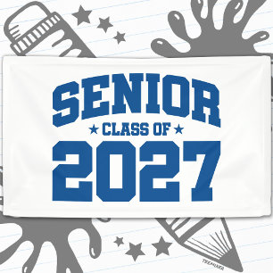 Abschlussjahr Schule Blau Seniorenklasse 2027 Banner