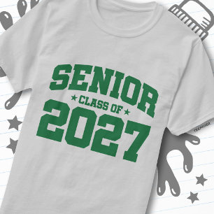 Abschlussjahr Schule Grün Abschlussklasse 2027 T-Shirt