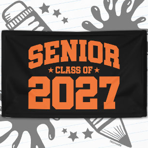 Abschlussjahr Schule Orange Senior-Klasse 2027 Banner