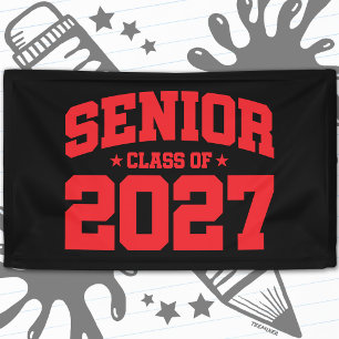 Abschlussjahr Schulrot Abschlussklasse 2027 Banner