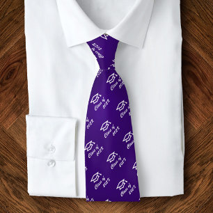 Abschlussjahr Violette Mützen-Symbol-Muster Jahrga Krawatte