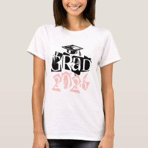 Abschlussjahrgang 2026 Absolvent Blush-Typografie T-Shirt