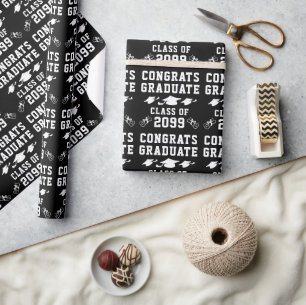 Abschlussjahrgang Herzlichen Glückwunsch Absolvent Geschenkpapier