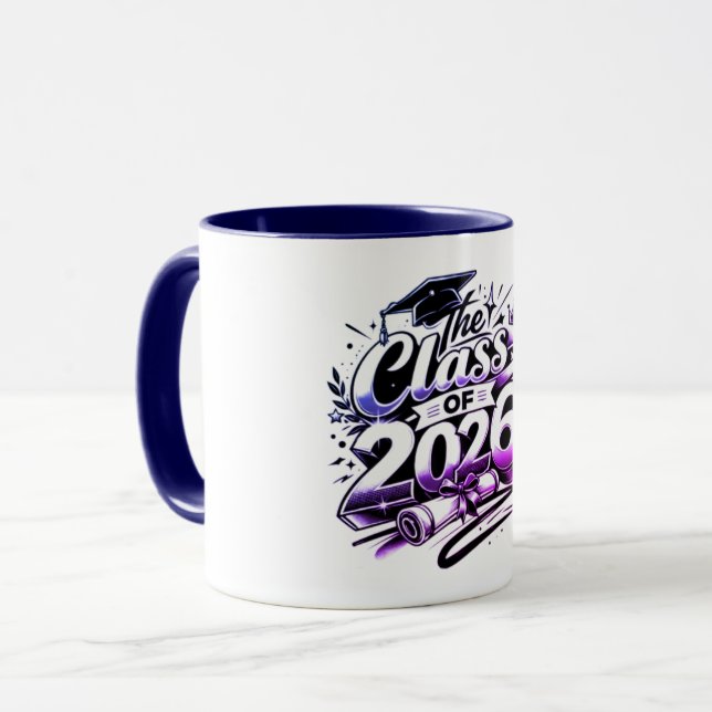 Abschlusskaffeetasse der Klasse 2026, 11 oz Tasse (Vorderseite Links)