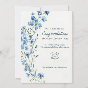 Abschlusskarte mit Blumen Master, Herzlichen Glü Einladung