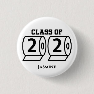 Abschlussklasse 2020 Toilettenpapier mit individue Button