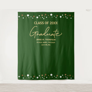 Abschlussklasse 2023 Green Gold Hintergrund Fotohi Wandteppich