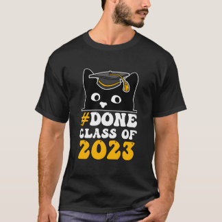 Abschlussklasse 2023 L Schwarze Katze Abitur Q T-Shirt