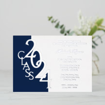 Abschlussklasse 2024 Abschluss Marineblau und Silb
