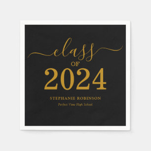 Abschlussklasse 2024 Gold Schrift Graduation  Serviette