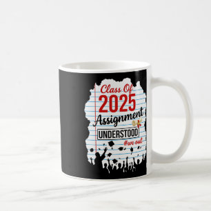 Abschlussklasse 2025 Abschluss College Graduierten Kaffeetasse