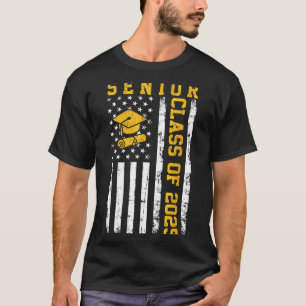 Abschlussklasse 2025 amerikanische Flagge High Sch T-Shirt