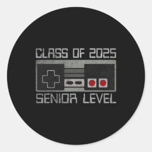 Abschlussklasse 2025 Oberstufe Back To School Game Runder Aufkleber