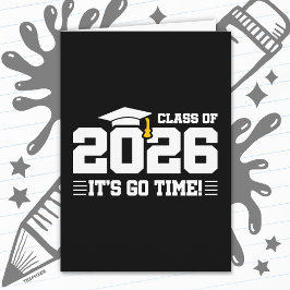 Abschlussklasse 2026 Abitur Es ist los Zeit Lustig Karte
