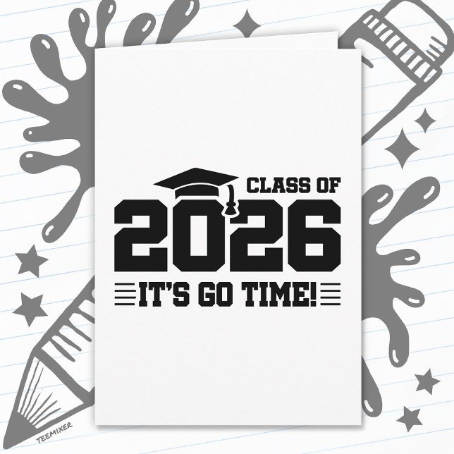 Abschlussklasse 2026 Abitur Es ist Zeit für lustig Karte (Von Creator hochgeladen)