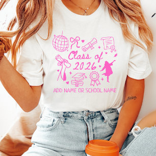 Abschlussklasse 2026 Abitur Pink Coquette T-Shirt