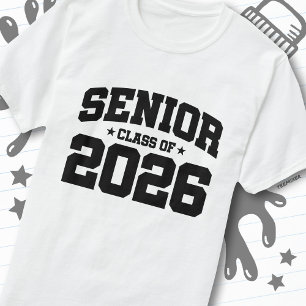 Abschlussklasse 2026 Abschluss Fettgedruckte Typog T-Shirt