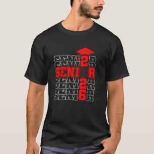 Abschlussklasse 2026 Abschluss Rot Volleyball Pla T-Shirt