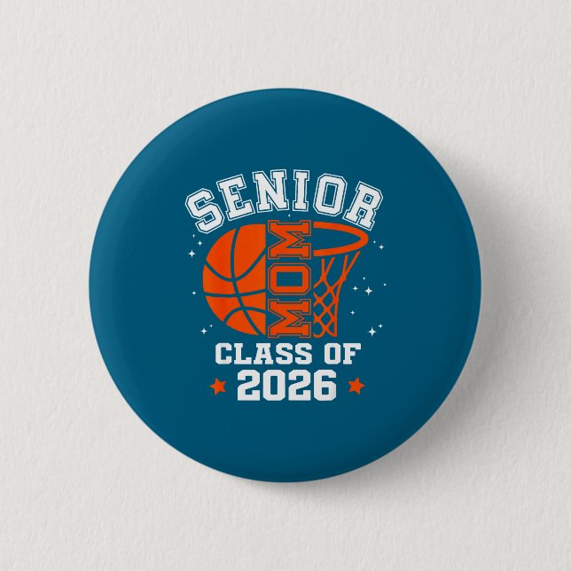 Abschlussklasse 2026 Basketball-Abschluss Senioren Button (Vorderseite)
