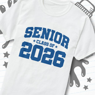 Abschlussklasse 2026 Blaue Graduierung Fett Minima T-Shirt