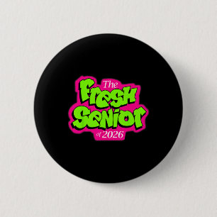 Abschlussklasse 2026 Frischer Senior 90er TV-Stil Button