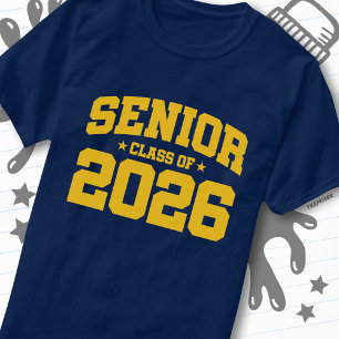 Abschlussklasse 2026 Gold Abschluss Bold Minimal T-Shirt
