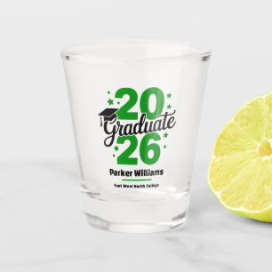 Abschlussklasse 2026 Graduiertenmütze Grün Schnapsglas