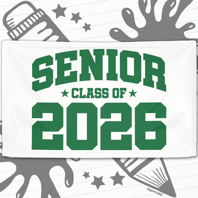 Abschlussklasse 2026 Grüne Graduierung Bold Minima Banner (Von Creator hochgeladen)