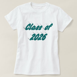 Abschlussklasse 2026 grüne Typografie Abschluss T-Shirt