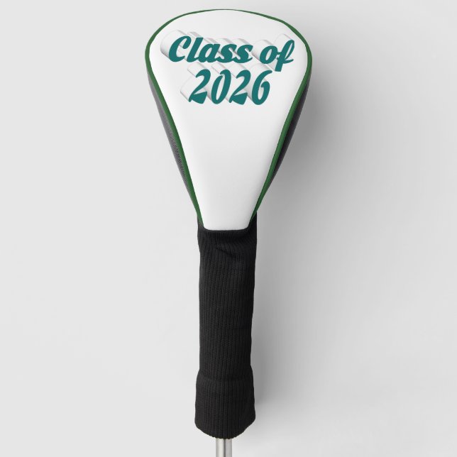 Abschlussklasse 2026 grüner Text Abschluss  Golf Headcover (Vorderseite)