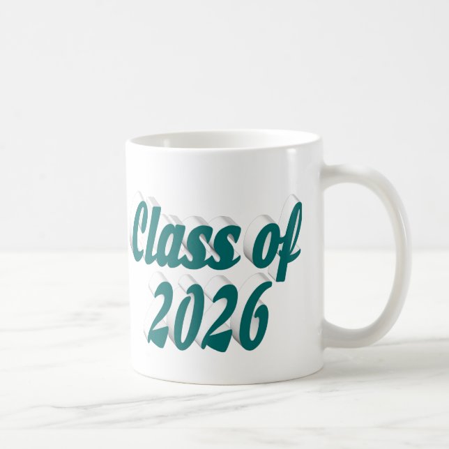 Abschlussklasse 2026 grüner Text Abschluss Kaffeetasse (Rechts)