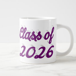 Abschlussklasse 2026 lila Schrift Absolventenfeier Jumbo-Tasse