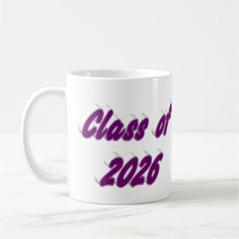 Abschlussklasse 2026 lila Typografie Abschluss Kaffeetasse