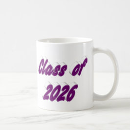 Abschlussklasse 2026 lila Typografie Abschluss Kaffeetasse