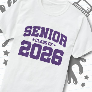 Abschlussklasse 2026 Lila Varsity-Abschlussfeier T-Shirt