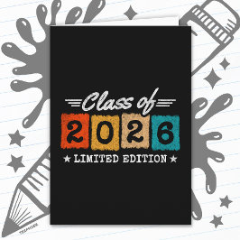 Abschlussklasse 2026 Limitierte Edition Vintage-Ab Karte