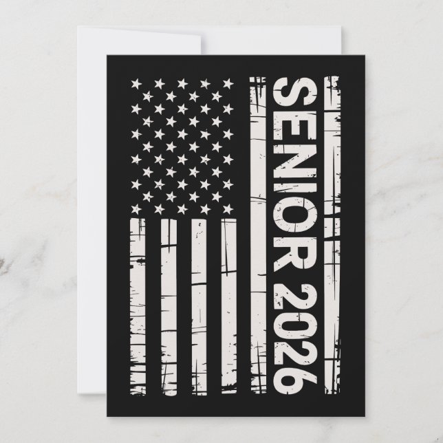 Abschlussklasse 2026 Patriotische amerikanische US Einladung (Vorderseite)