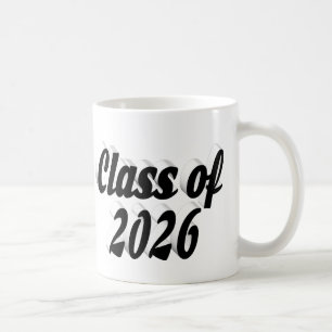 Abschlussklasse 2026 schwarze Text-Abschlussfeier Kaffeetasse
