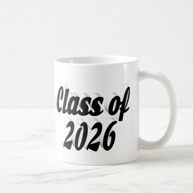 Abschlussklasse 2026 schwarze Text-Abschlussfeier Kaffeetasse (Rechts)