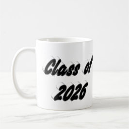 Abschlussklasse 2026 schwarze Typografie Abschluss Kaffeetasse