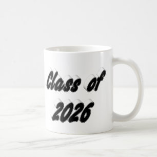 Abschlussklasse 2026 schwarze Typografie Abschluss Kaffeetasse