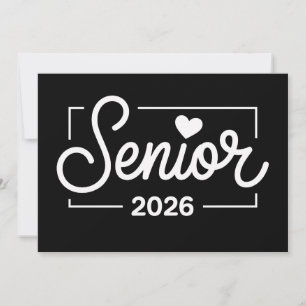 Abschlussklasse 2026 Senior Heart Absolvent Einladung