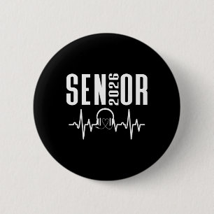 Abschlussklasse 2026 Senior Musik Kopfhörer Thema Button